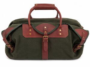 Vintage Orvis Battenkill Green Canvas Leather Duffel Weekender Travel Bag